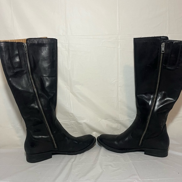 Born Cook Braided Side Leather Suede Tall Boots black size 8 - Picture 10 of 16